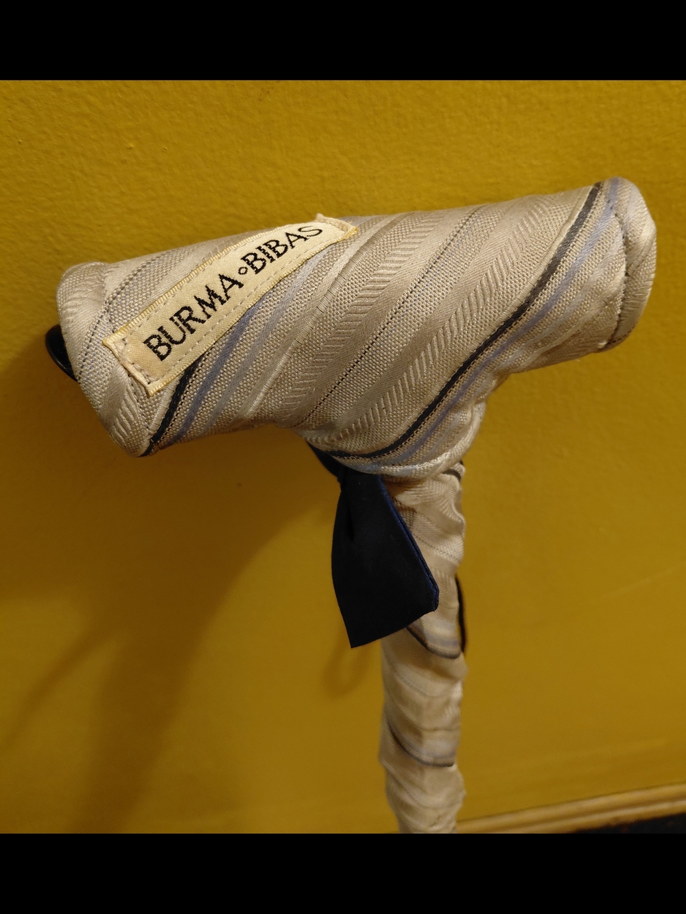 Burma Bibas Men's Blue &Gray Stripe Cane Cover Removal, Reversible + Walkin Cane